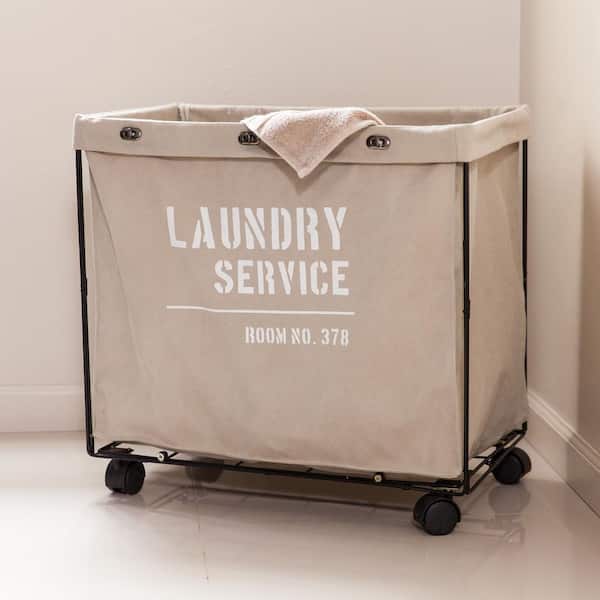 Army Canvas Laundry Hamper on Wheels Danya B