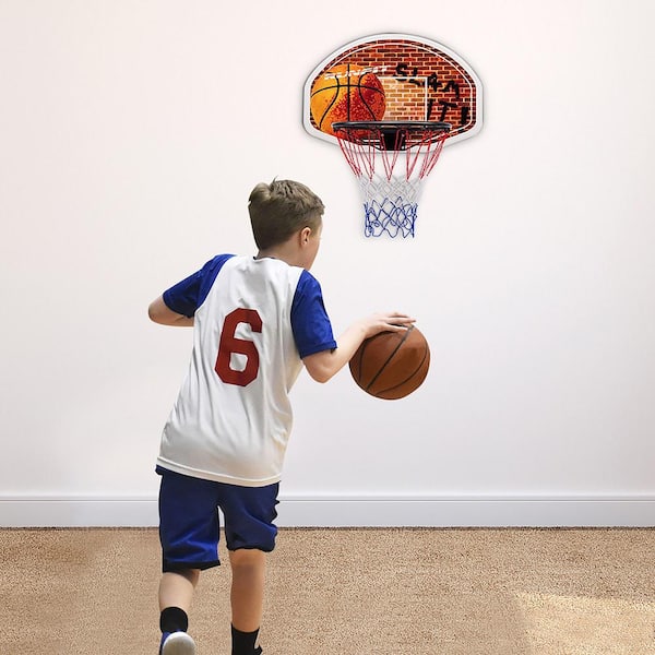 Wall Mounted Fan Backboard with 2 nets Basketball Hoop and Rim Outdoor Indoor Sports