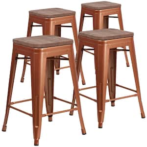 24 in. Copper Bar Stool (4-Pack)