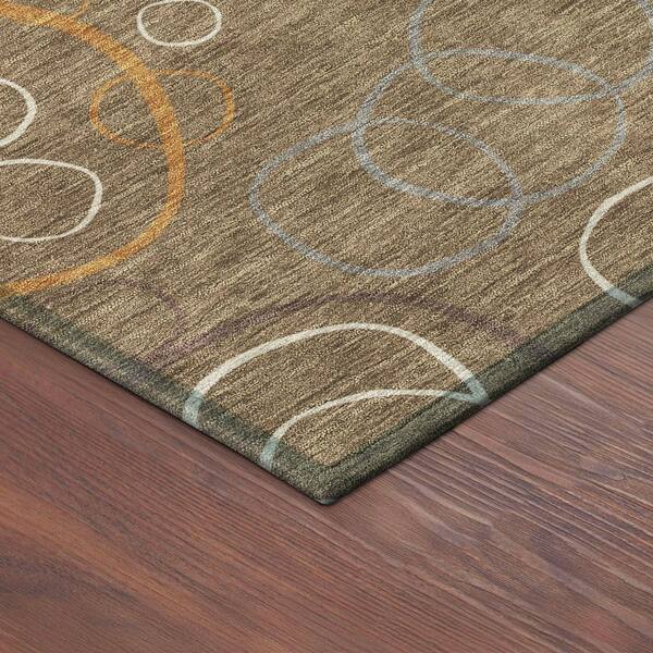 Chantille Machine Washable Indoor/Outdoor Abstract ACN2408 Brown 2 ft. x 7 ft. Runner Rug
