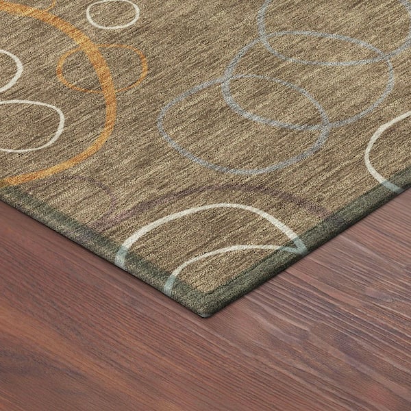 Chantille Machine Washable Indoor/Outdoor Abstract ACN2408 Brown 8 ft. x 10 ft. Area Rug