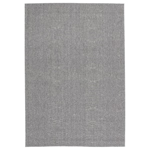 Foss Unbound Smoke Gray Ribbed 6 Ft X, How To Keep Outdoor Rugs In Place On Concrete Wall