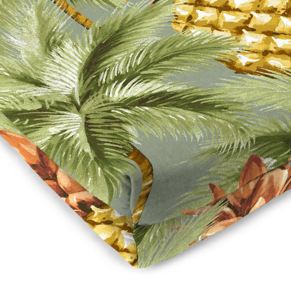 Luau Breeze Pineapple Print Outdoor Settee Swing Bench Cushion