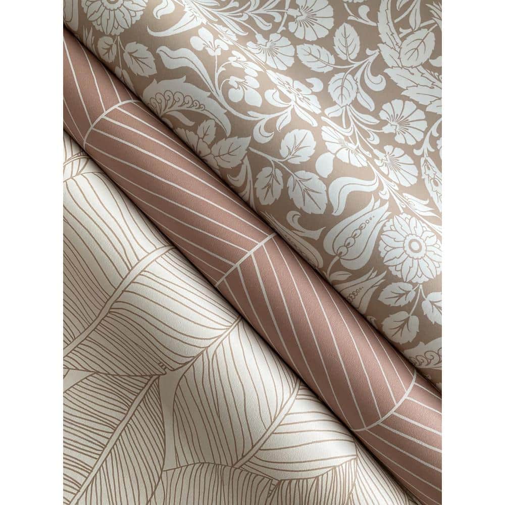 Cordelia Pink and White Non-Woven Floral Wallpaper Bolt