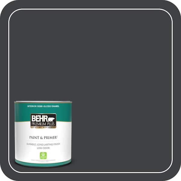 BEHR PREMIUM PLUS 1 qt. #750F-7 Deep Space Semi-Gloss Enamel Low Odor Interior Paint & Primer