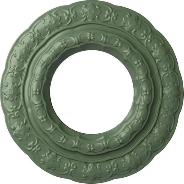 Ekena Millwork 1" x 15-3/8" x 15-3/8" Polyurethane Lisbon Ceiling, Hand-Painted Athenian Green