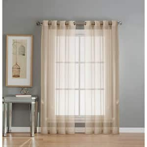 Window Elements Sheer Diamond Sheer Voile Extra Wide 84 in. L Rod ...