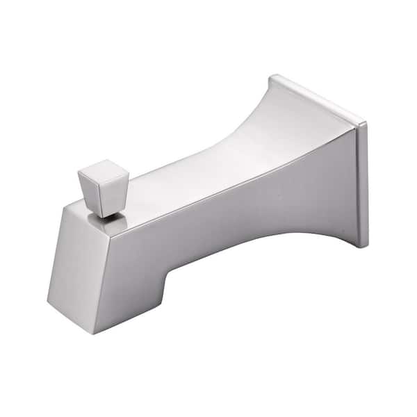 Bath Tub Spout with Universal Connection and Pull-Up Diverter in Brushed Nickel