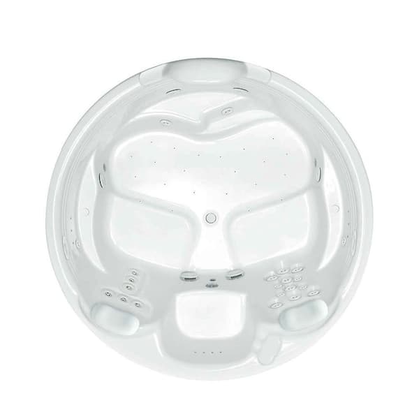 Aquatic Millennium 9- 72 in. Acrylic Center Drain Round Drop-In Air Bath/ Whirlpool Bathtub with Heater Center Drain in White
