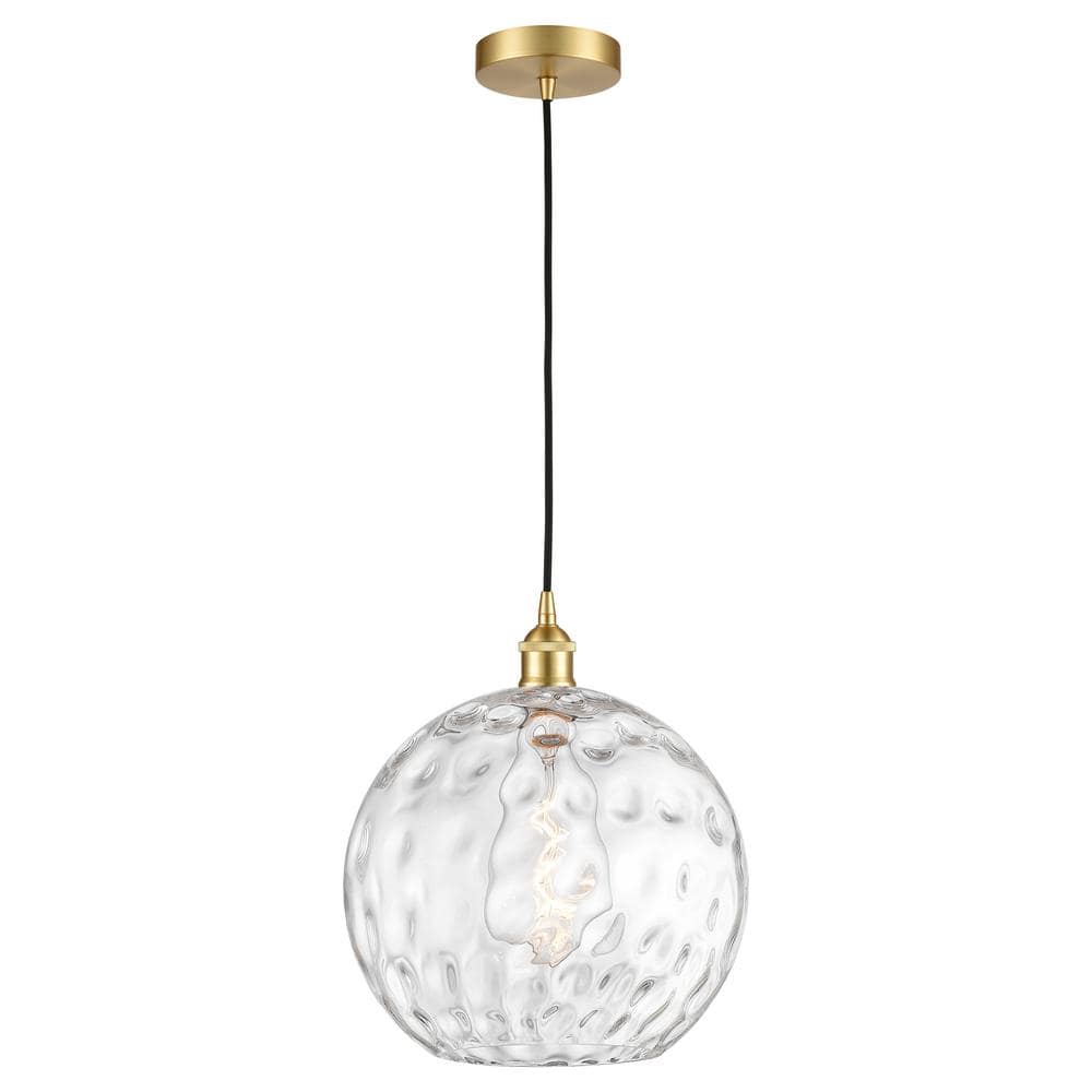 Athens Water Glass 60-Watt 1-Light Satin Gold Standard Mini Pendant Light with Clear Glass Shade, No Bulbs Included price history on PriceWatchPro