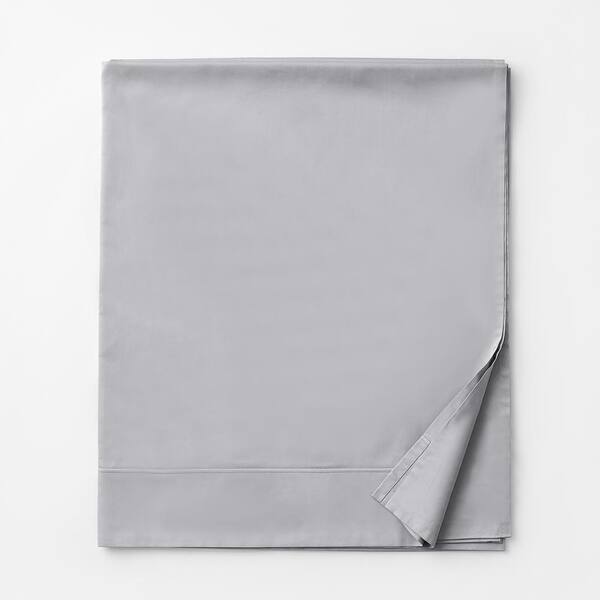 The Company Store Company Cotton Sateen Platinum Cotton Queen Flat Sheet