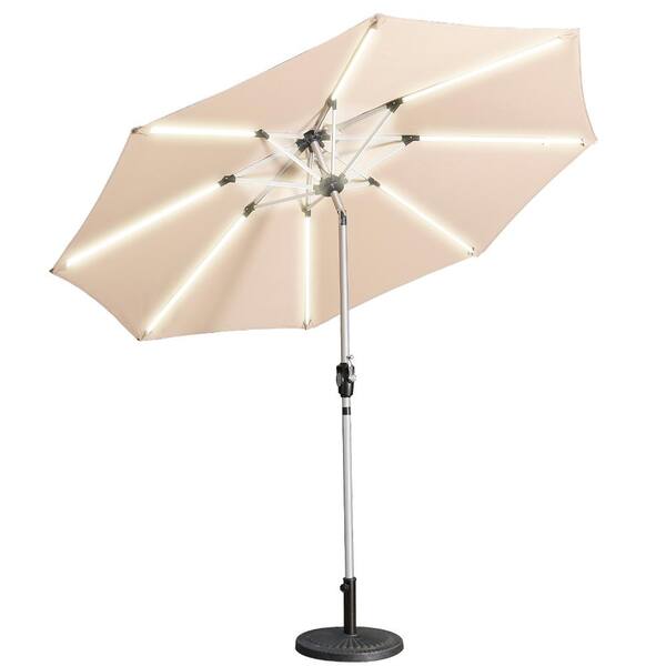 Solar LED Lights Tilt Patio Umbrella 