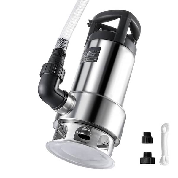 1HP Sump Pump, 4020GPH, 30 ft. Lift Stainless Steel Submersible Sludge Pump with 26FT. Automatic ON/OFF Float Switch
