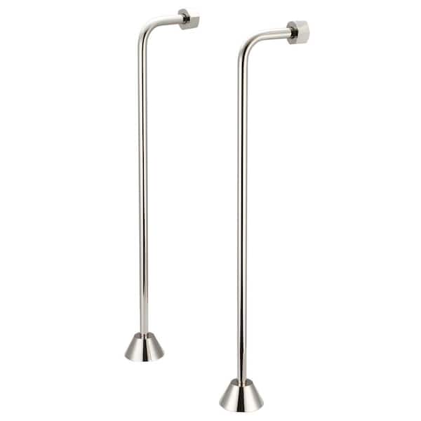 Water Creation 1/2 in. or 3/4 in. Single Offset Supply for Claw Foot Tubs, Polished Nickel