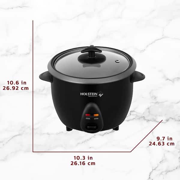 8 Cup Automatic Rice Cooker in Black with Rice Paddle and Measuring Cu