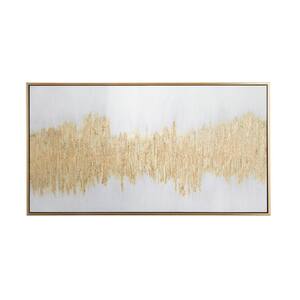 Gold Wood Contemporary Framed Abstract Wall Art 36 in. x 65 in.