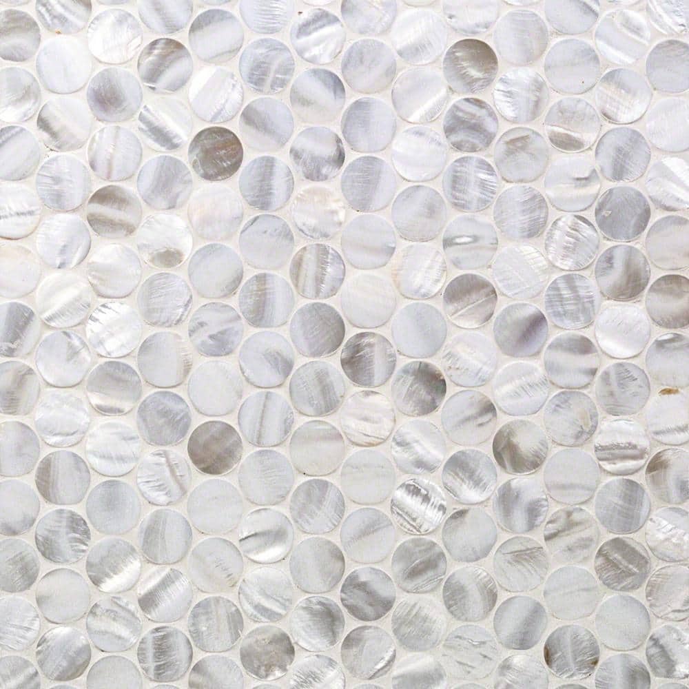 Pacif Pearl Shell Penny Round Mosaic Tile