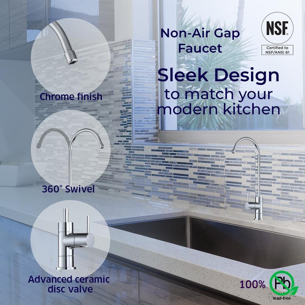 Anchor 3-Stage Under Counter Water Filtration System with Chrome Faucet