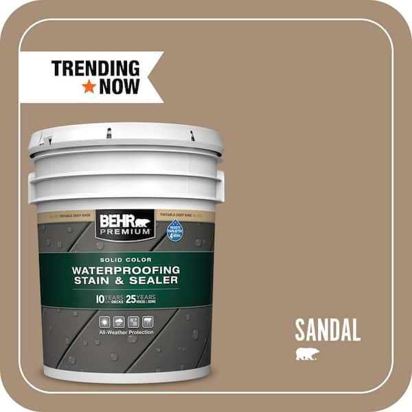 5 gal. #SC-121 Sandal Solid Color Waterproofing Exterior Wood Stain and Sealer
