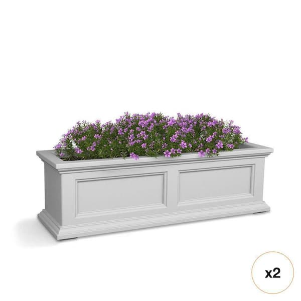 Fairfield 36 in. x 11 in. Self-Watering White Polyethylene Window Box