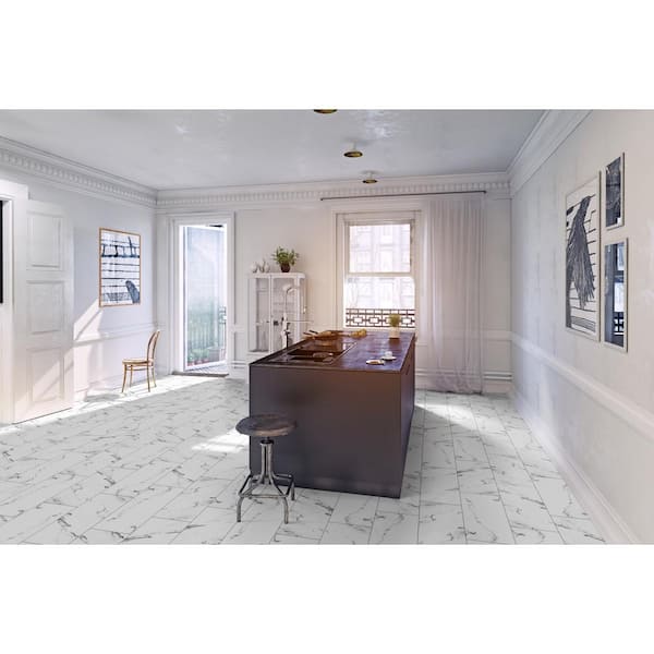 Brillion Aspen Gris 12 in. x 24 in. Matte Ceramic Marble Look Floor and Wall Tile (2 sq. ft./Each)