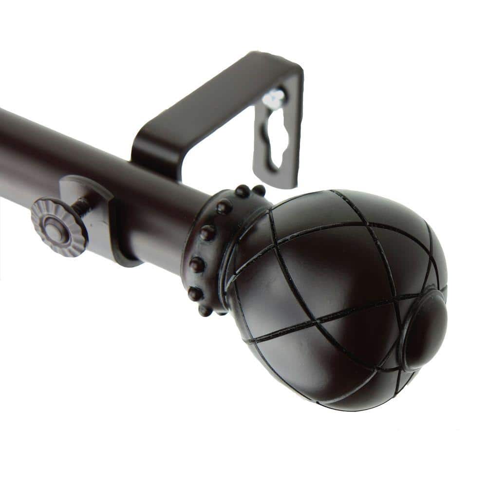 120 in. - 170 in. 1 in. Supreme Single Curtain Rod Set in Mahogany price history on PriceWatchPro