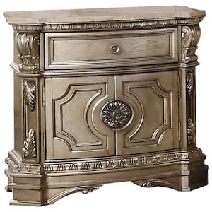 Northville 1-Drawer Antique Silver Nightstand 29 in. x 30 in. x 18 in.