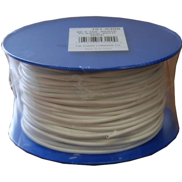 T.W. Evans Cordage #6 - 3/16 in. x 300 ft. White Plastic With Wire