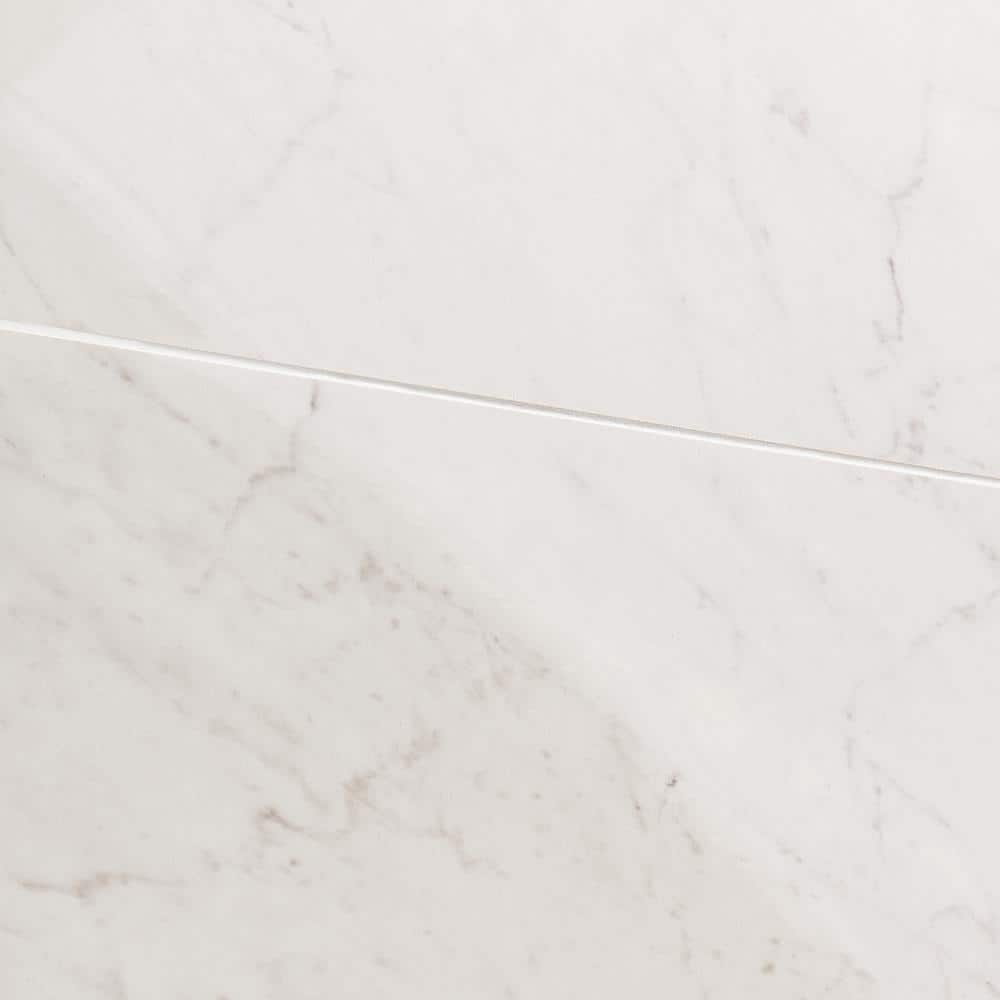 Saroshi Carrara Giola 12" x 24" Polished Marble Look Porcelain Tile