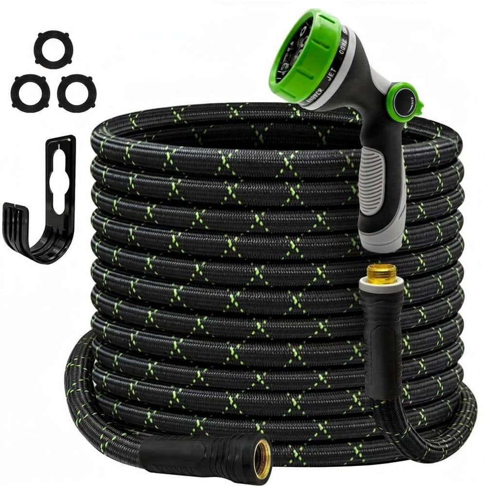 50 ft Heavy-Duty Flexible Non-Expandable Garden Hose with 10-Function Nozzle, Leak-Proof, No-Kink price history on PriceWatchPro