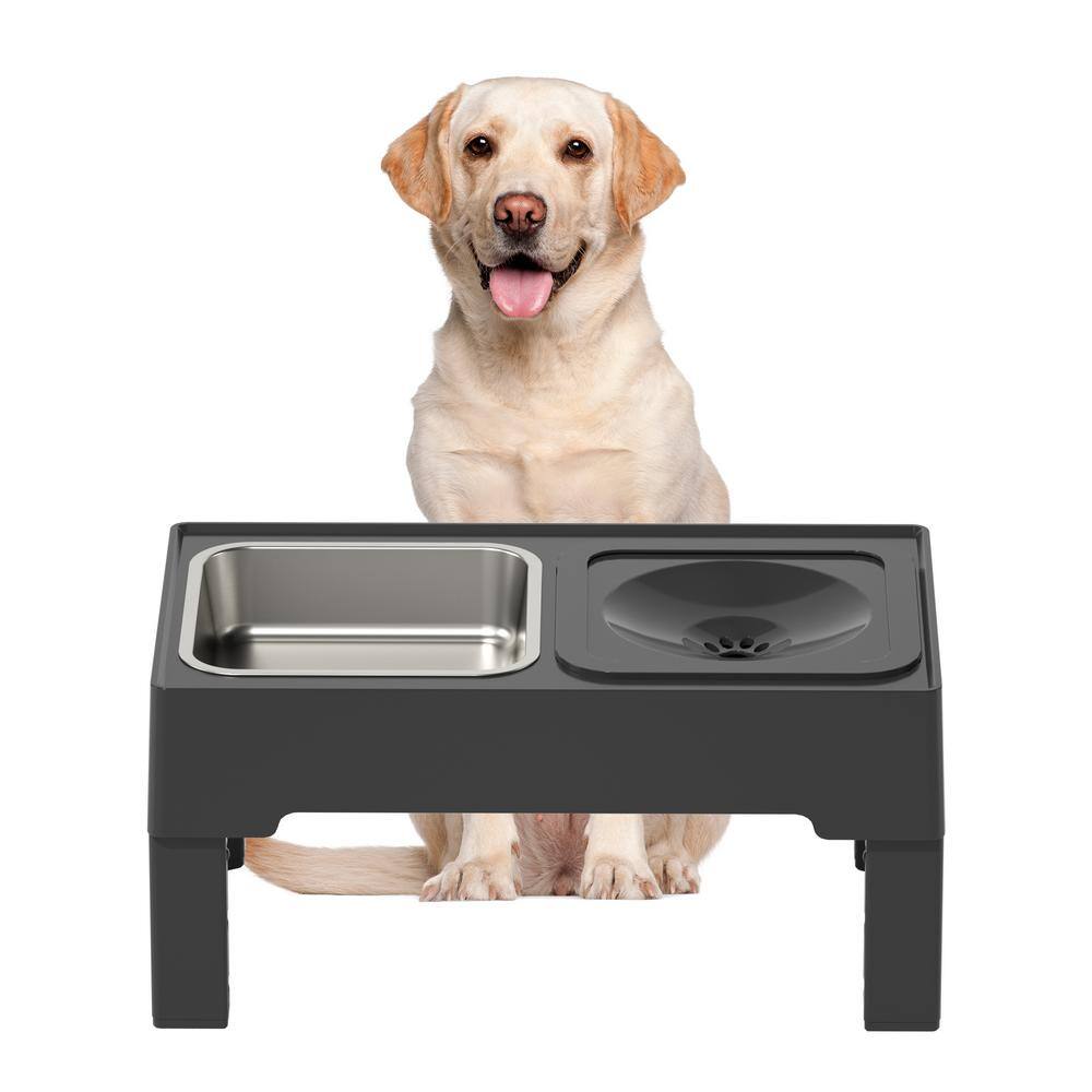 Els Pet Elevated Stainless Steel Feeding Station with Dual Bowls