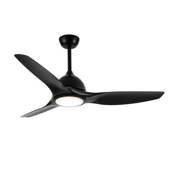 SkyFan Alter 52 in. 3-Blade Matte Black Downrod Mount Standard Ceiling Fan with Integrated LED with Remote Included
