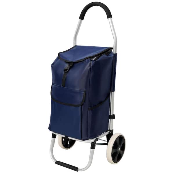 Blue Shopping Trolley with Wheels Cleaning Cart