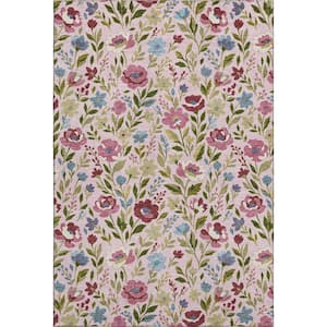 Mayfield Premium Machine Washable Abstract AMF2438 Pink 8 ft. x 10 ft. Area Rug