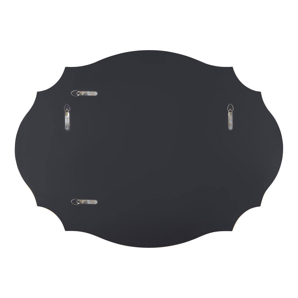 Gold Scalloped Oval Wood Vanity Wall Mirror