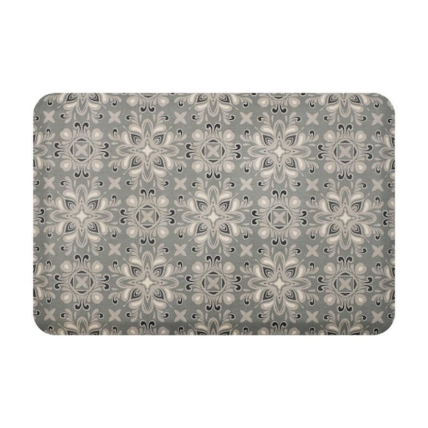 Bungalow Flooring Sole Comfort Anti-Fatigue Mat, Boho Medallions : Misty 22" x 32"