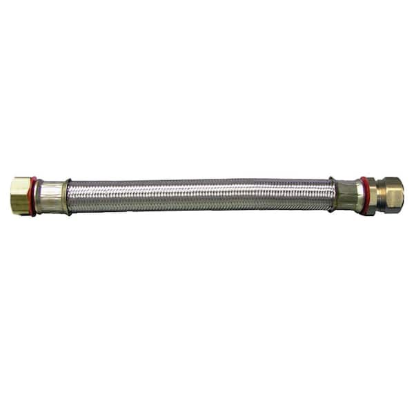 Watts 7/8 in. x 3/4 in. x 18 in. Compression x MIP Braided Stainless Steel Water Heater Connector