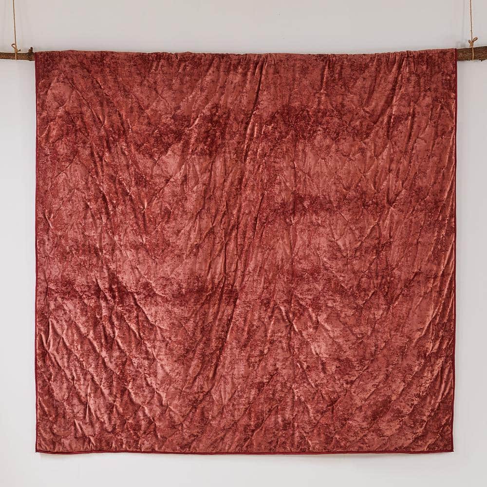 Luxurious Full/Queen Red Velvet Reversible Quilt