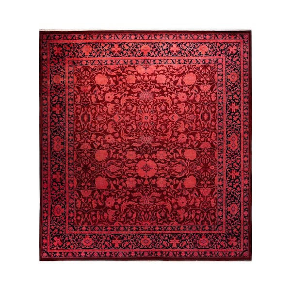 Overdyed Pink 10 ft. x 10 ft. Solid Wool Indoor Area Rug