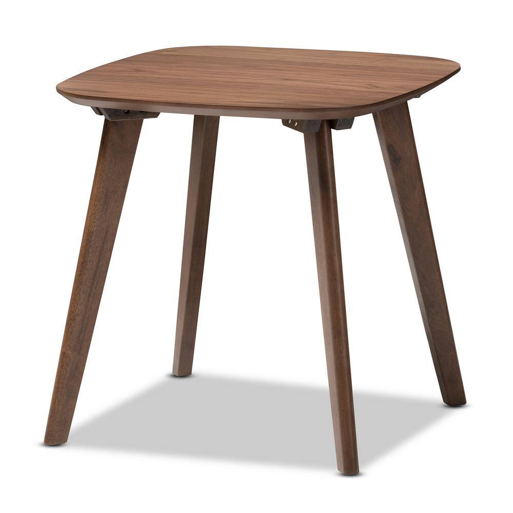 Dahlia 24" Square Walnut Wood Mid-Century Modern End Table