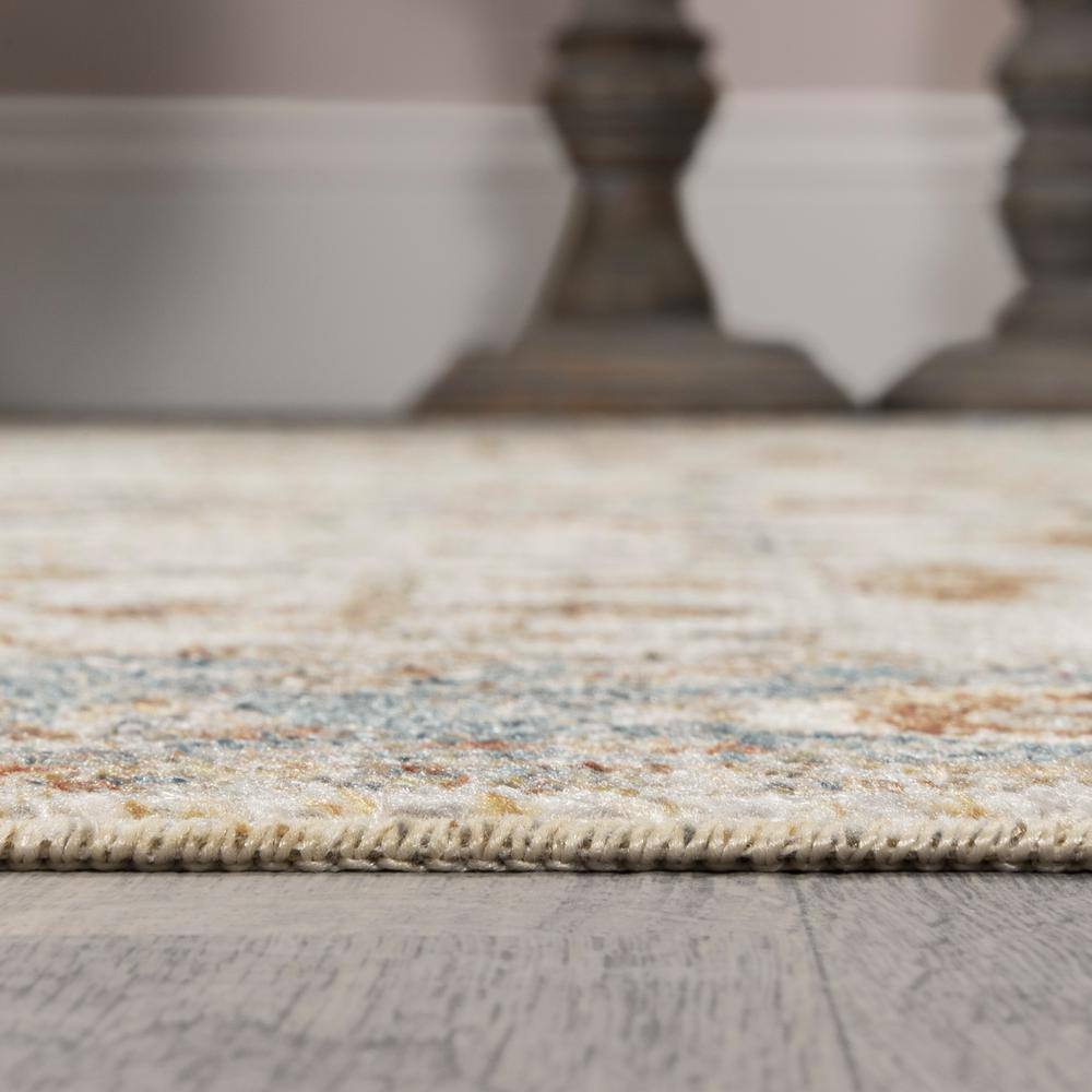 Hiero Cream and Terra Persian Border 8' x 10' Washable Rug