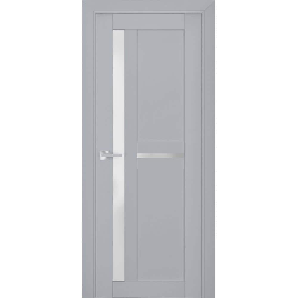 7288 24 in. x 84 in. Right-Hand/Inswing Solid Frosted Glass Matte Grey Single Prehung Interior Door with Hardware price history on PriceWatchPro
