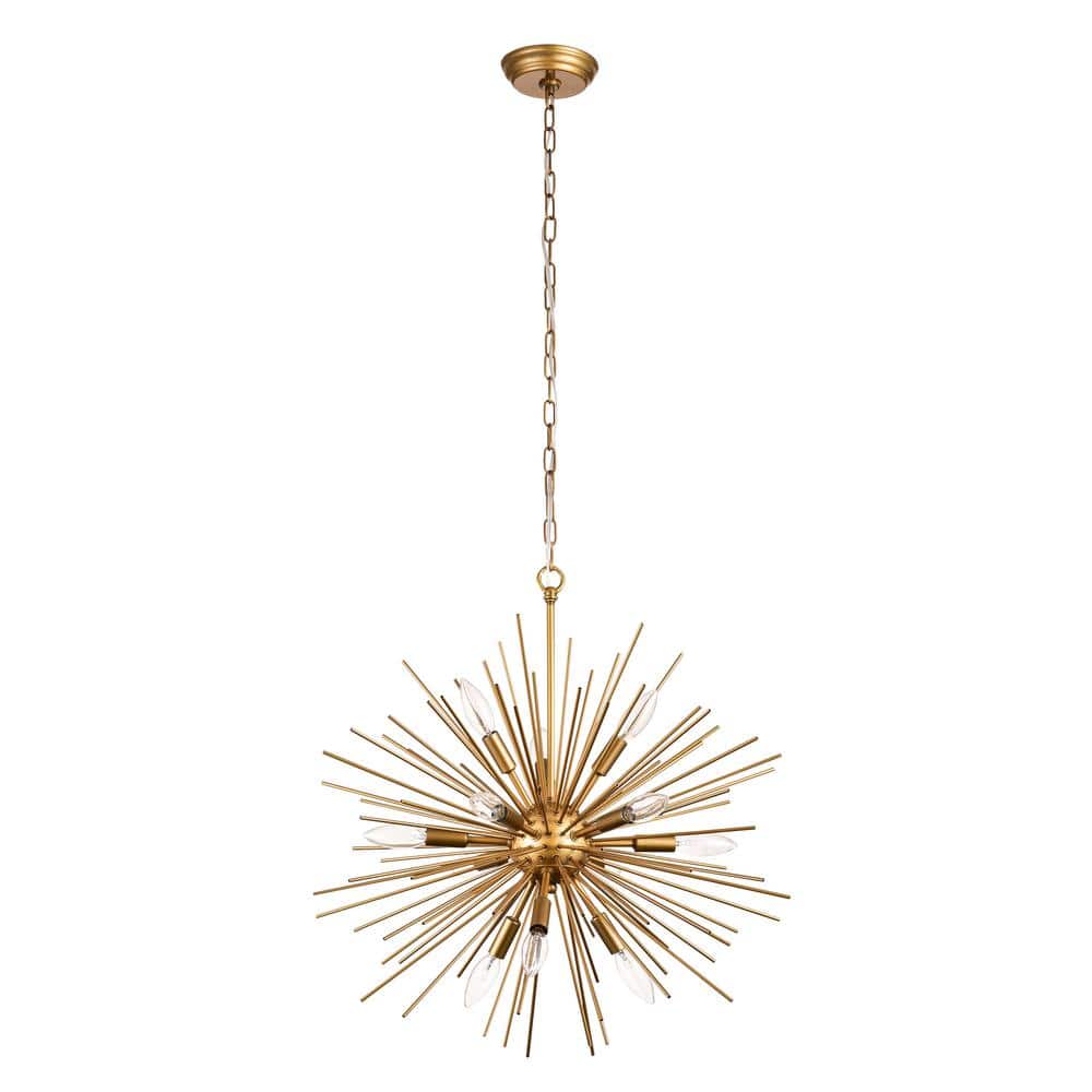 Valeria 24" Bronze and Crystal Sputnik Sphere Chandelier