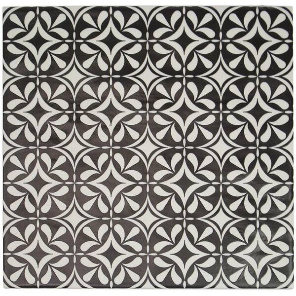 Ivy Hill Tile Reggino Black and White 8 in. x 8 in. 8mm Mate Porcelain Floor and Wall Tile (20-piece 10.76 sq. ft. / box)
