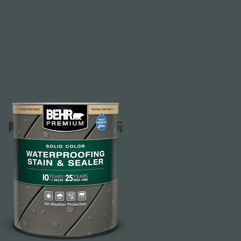 BEHR PREMIUM 1 gal. MQ644 Black Evergreen Solid Color Waterproofing