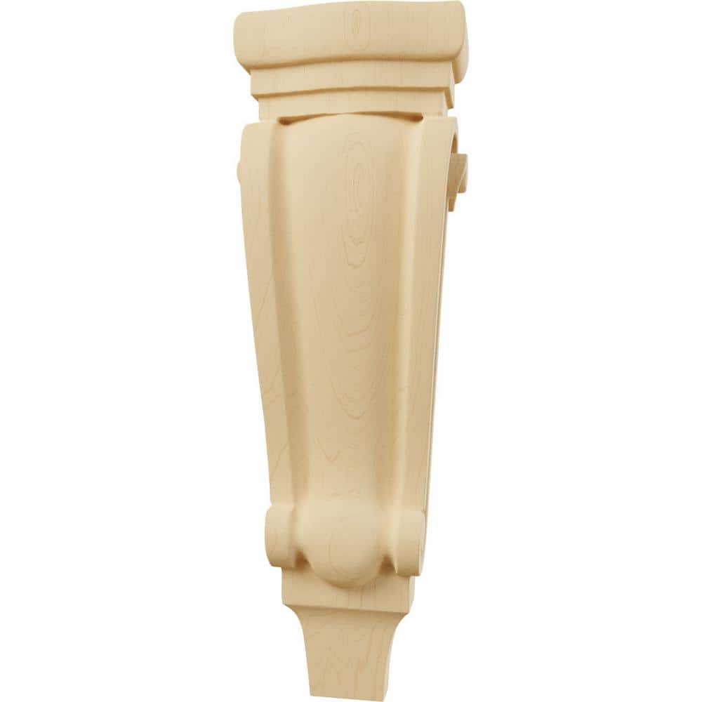 Medium Unfinished Alder Wood Traditional Pilaster Corbel
