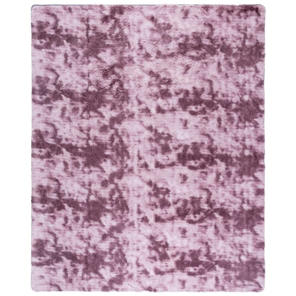 Rainbow Shag 8 ft. x 10 ft. Purple Abstract Solid Area Rug
