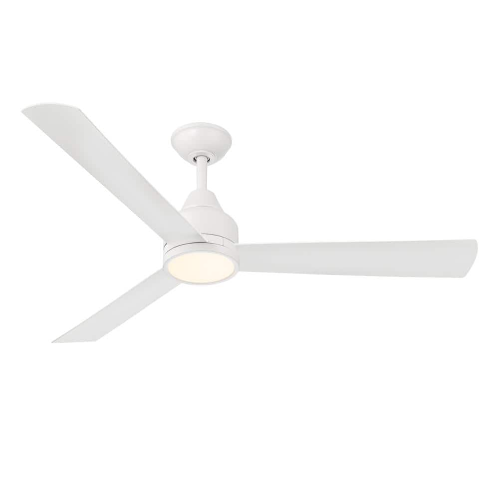 AIRE BY MINKA Bellingham III 52 in. Integrated LED Indoor Flat White  Ceiling Fan with Light 04731 - The Home Depot