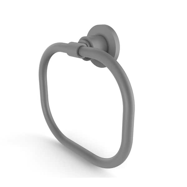 Allied Brass Washington Square Collection Wall Mounted Towel Ring in Matte Gray