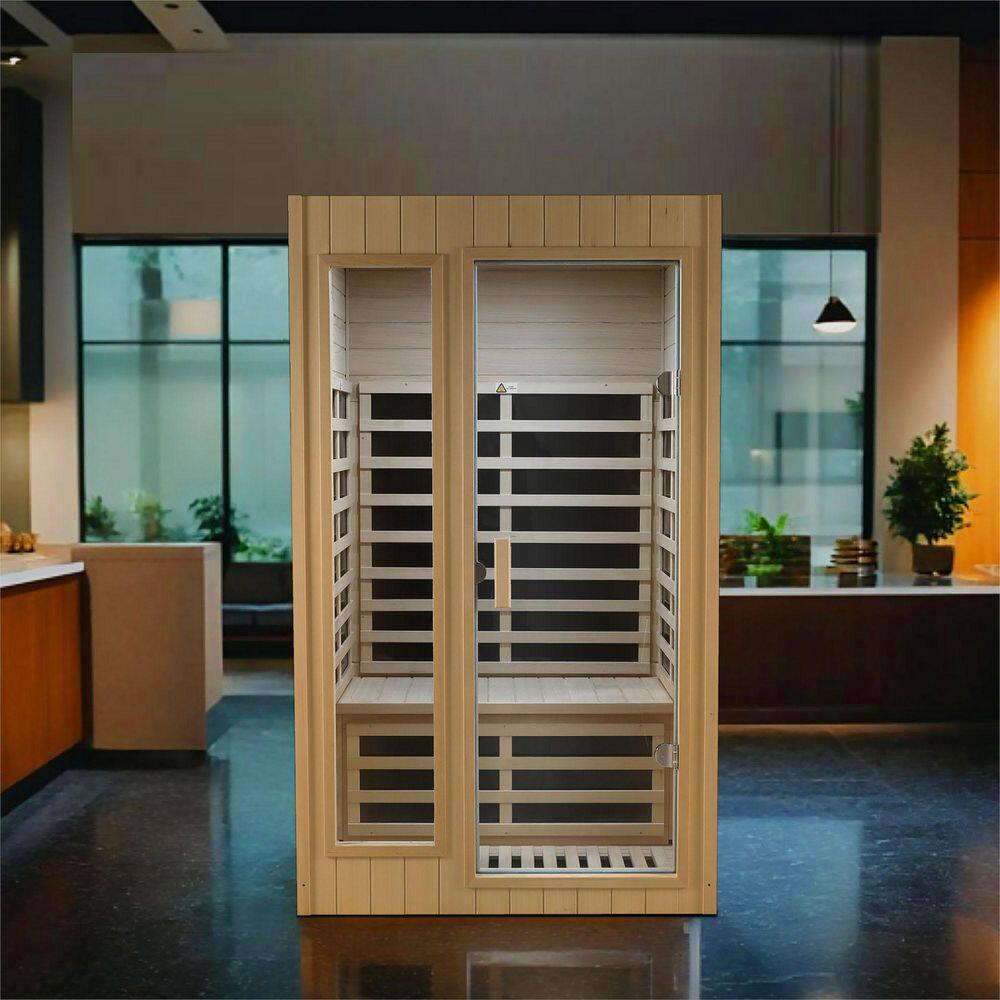 2-Person Indoor Hemlock Infrared Sauna with 5 Far-Infrared Carbon Crystal Heaters and Bluetooth Speakers price history on PriceWatchPro